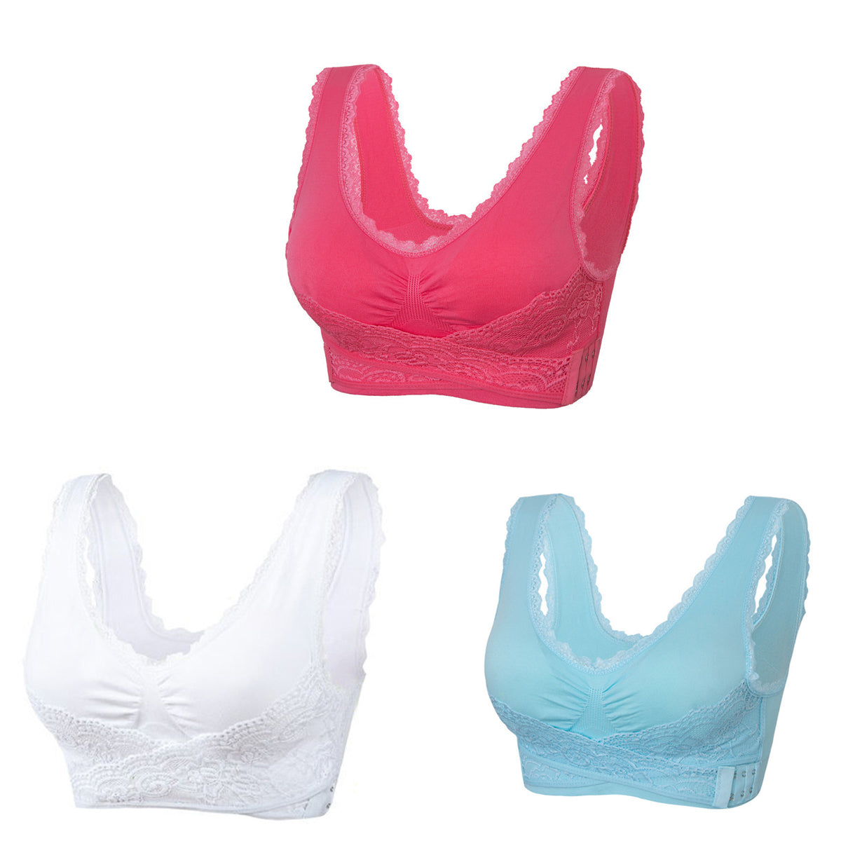 π₯γ(3 sztuki)γ Oferta Specjalna (Pakiet 3/6) Wygodny biustonosz z koronkowym przodem-3883991