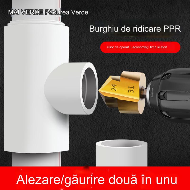 【3 bucăți】Burghiu PPR pentru alezarea țevii de apă, burghiu hexagonal din oțel aliat de înaltă rezistență 20/25/32 universal
