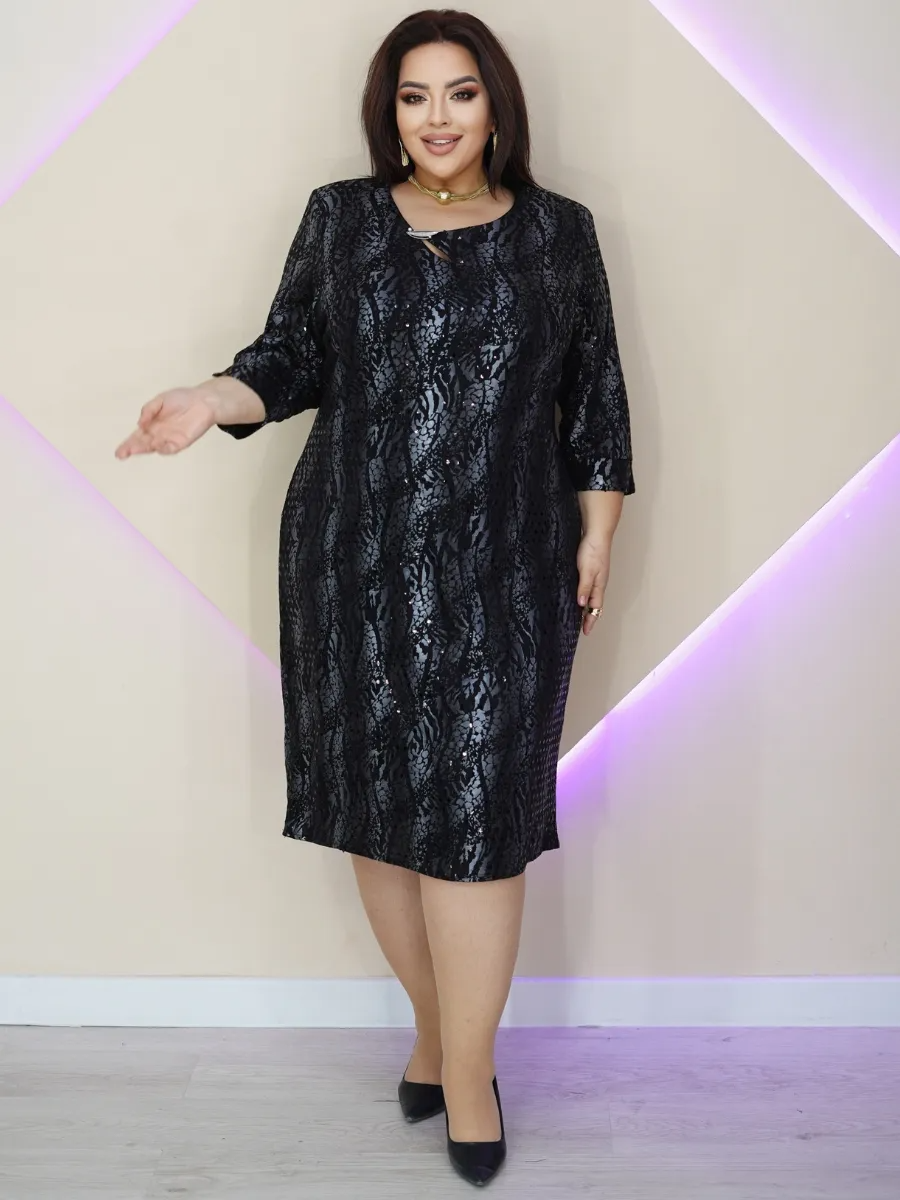 【S-5XL】Nowa elegancka koronkowa sukienka-3890885