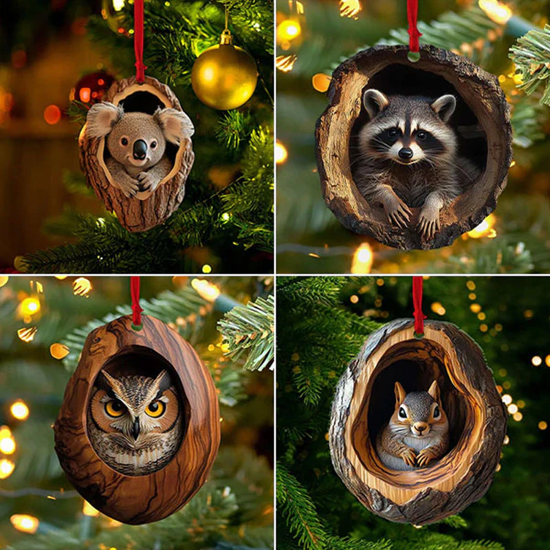 【1 zestaw 10 sztuk】🎄Dekoracja choinkowa ze zwierzętami. małe ozdoby zwierzęce-3886449