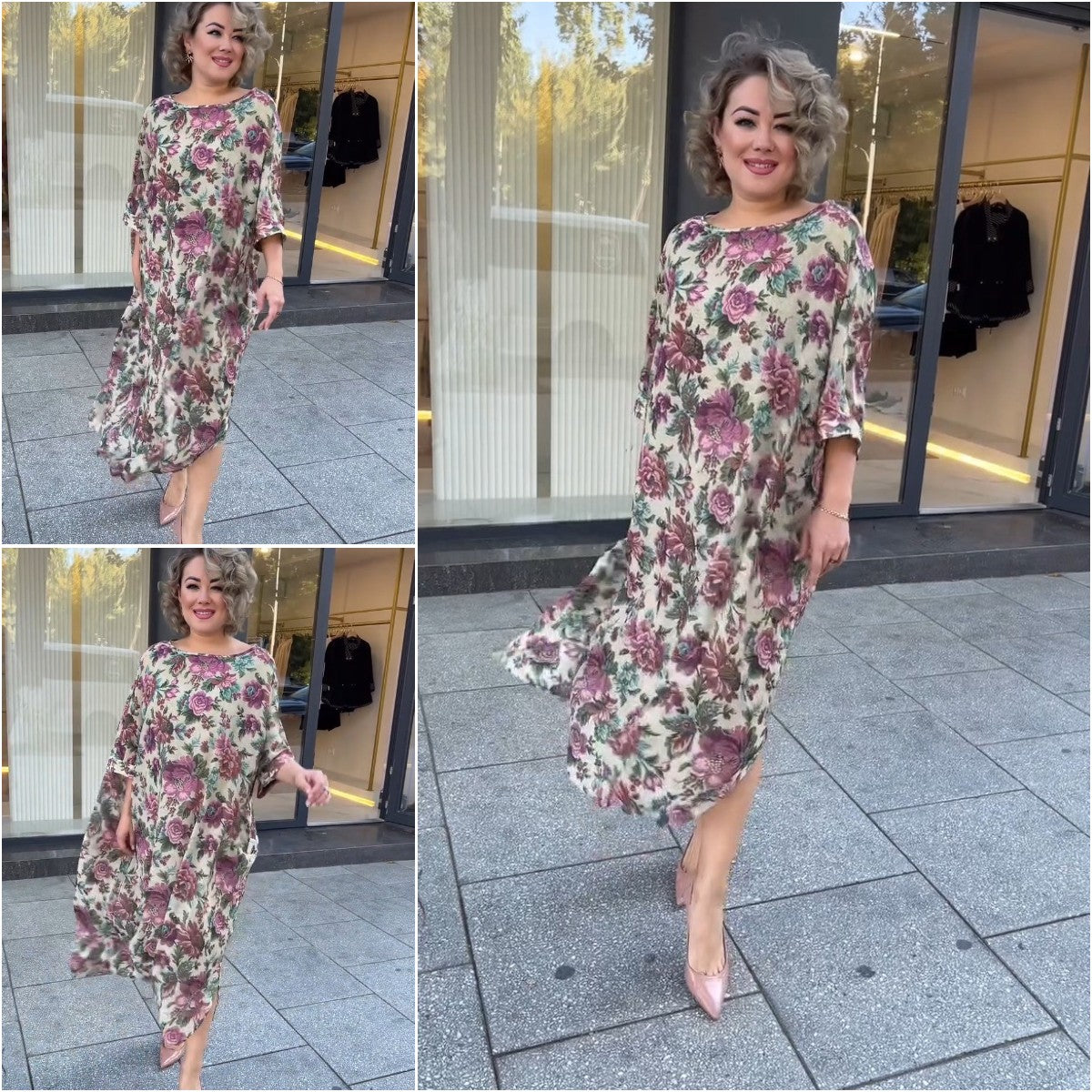 💋【S-5XL】👗 Włoska bawełniana sukienka w kwiaty