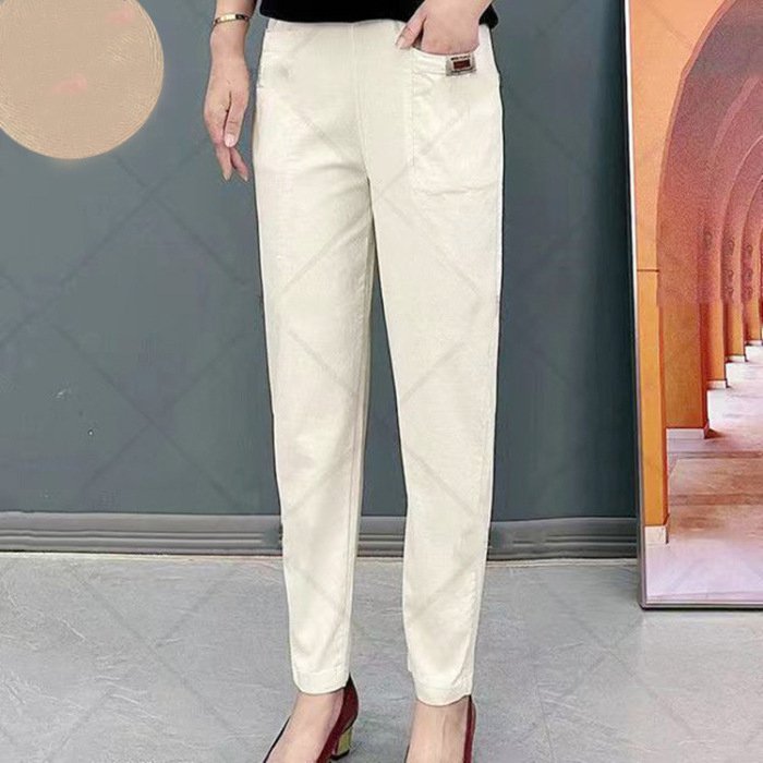 【1 pereche, 1 gratuită】 🔥REDUCERE FONDĂ-50%🔥Pantaloni de damă cu bandă elastică - 3890326