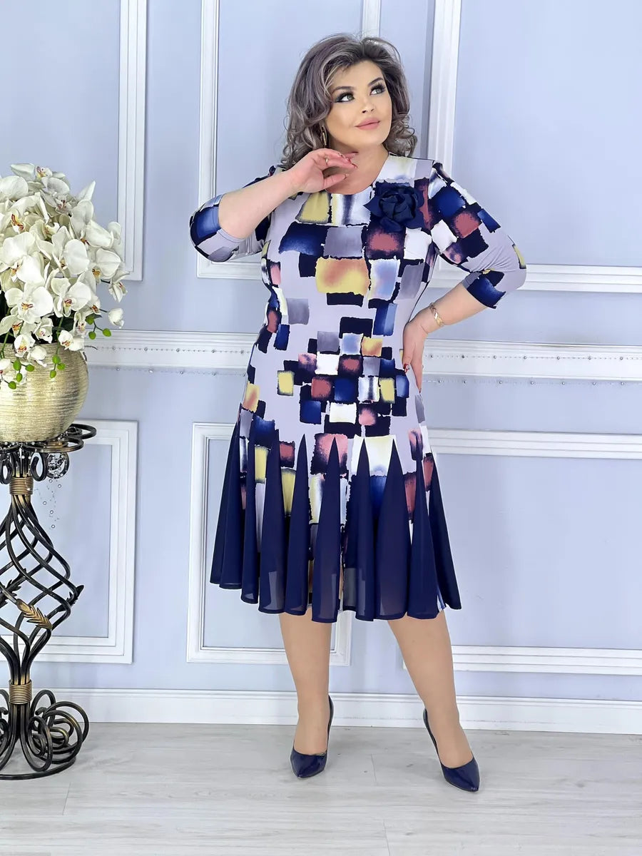 👗💐【Nowy produkt】【S-5XL】Piękna i modna rozkloszowana spódnica z nadrukiem-3896547