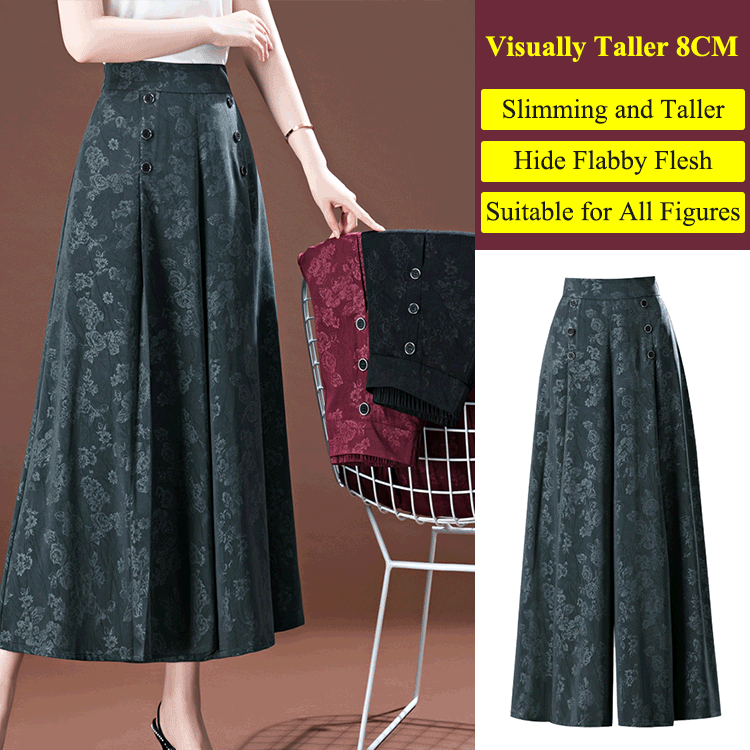 👖【M-5XL】2025 Nowe, drapowane spodnie na co dzień z wysokim stanem i szerokimi nogawkami