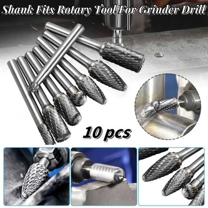 ⚙🔩【10 sztuk】 Zestaw wysokiej jakości noży rotacyjnych z węglika wolframu-3877394