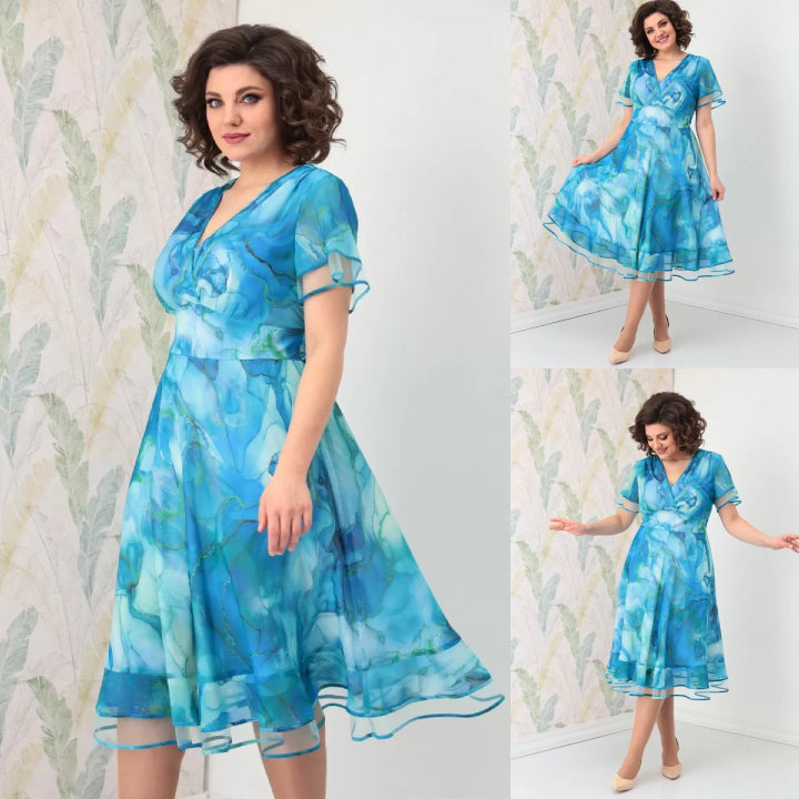 【S-5XL】 2025 Nowa elegancka sukienka z szyfonu 3662182