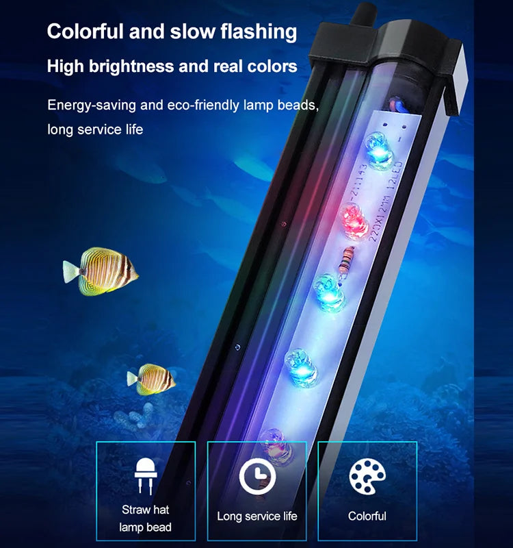 【15/25,5/45,5 cm】Iluminare LED colorată pentru acvariu, lumini cu bule care schimbă culoarea -3897447