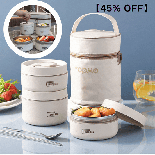 💗 Pudełko na lunch termos ze stali nierdzewnej 304, wielopoziomowe przenośne pudełko na lunch, można umieścić w kuchence mikrofalowej-3881644
