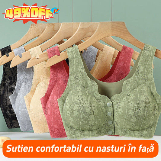 😍【Pakiet 5 sztuk】Biustonosz damski zapinany z przodu, bez fiszbin ❤️【40-100kg】-3881447