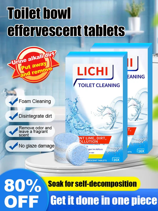 🌟【Kup 3 dostań 3 za darmo】🔥Skuteczne tabletki musujące do czyszczenia toalet【1 pudełko 16 tabletek】