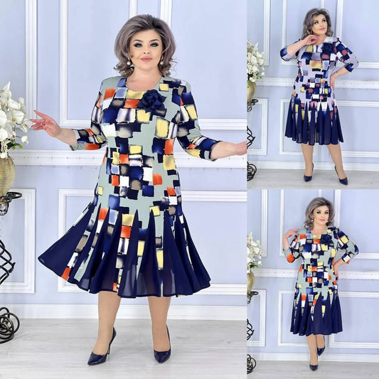 👗💐【Nowy produkt】【S-5XL】Piękna i modna rozkloszowana spódnica z nadrukiem-3896547