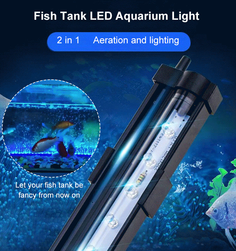 【15/25,5/45,5 cm】Iluminare LED colorată pentru acvariu, lumini cu bule care schimbă culoarea -3897447