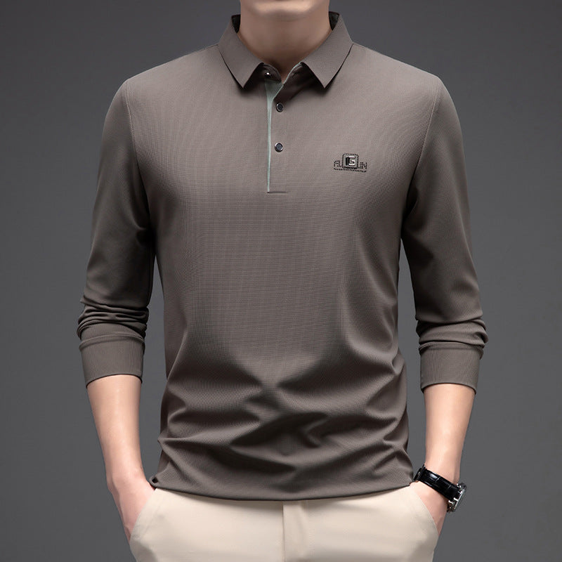 🔥【Kup jeden, drugi dostaniesz gratis】🔥【M-4XL】Męska bezszwowa koszulka polo z długim rękawem