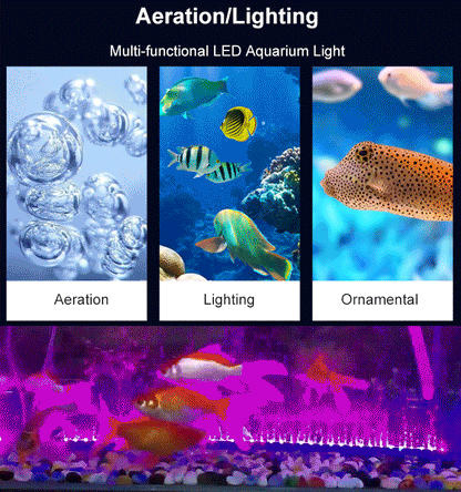 【15/25,5/45,5 cm】Iluminare LED colorată pentru acvariu, lumini cu bule care schimbă culoarea -3897447