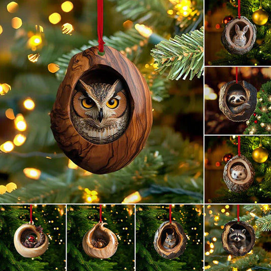 【1 zestaw 10 sztuk】🎄Dekoracja choinkowa ze zwierzętami. małe ozdoby zwierzęce-3886449
