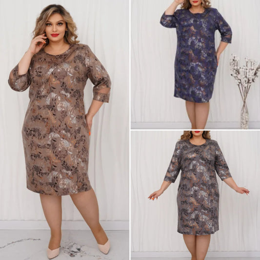 🎉👗【S-5XL】2025 Nowa moda Elegancka sukienka w dużych rozmiarach Suknia wieczorowa-3892989